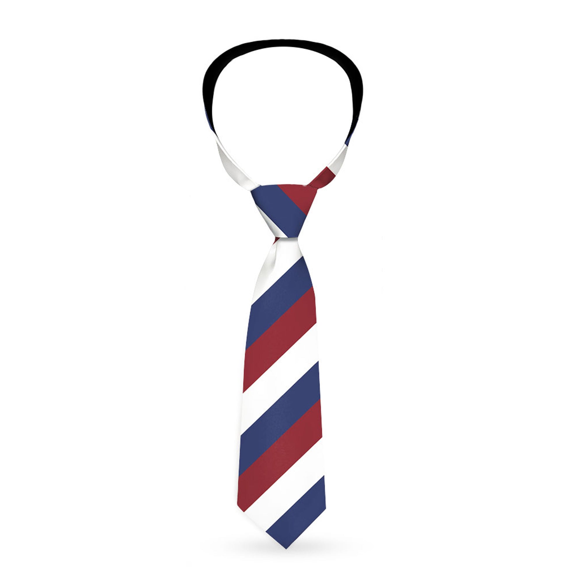 Buckle-Down Necktie - Diagonal Stripe Red/White/Navy Neckties Buckle-Down