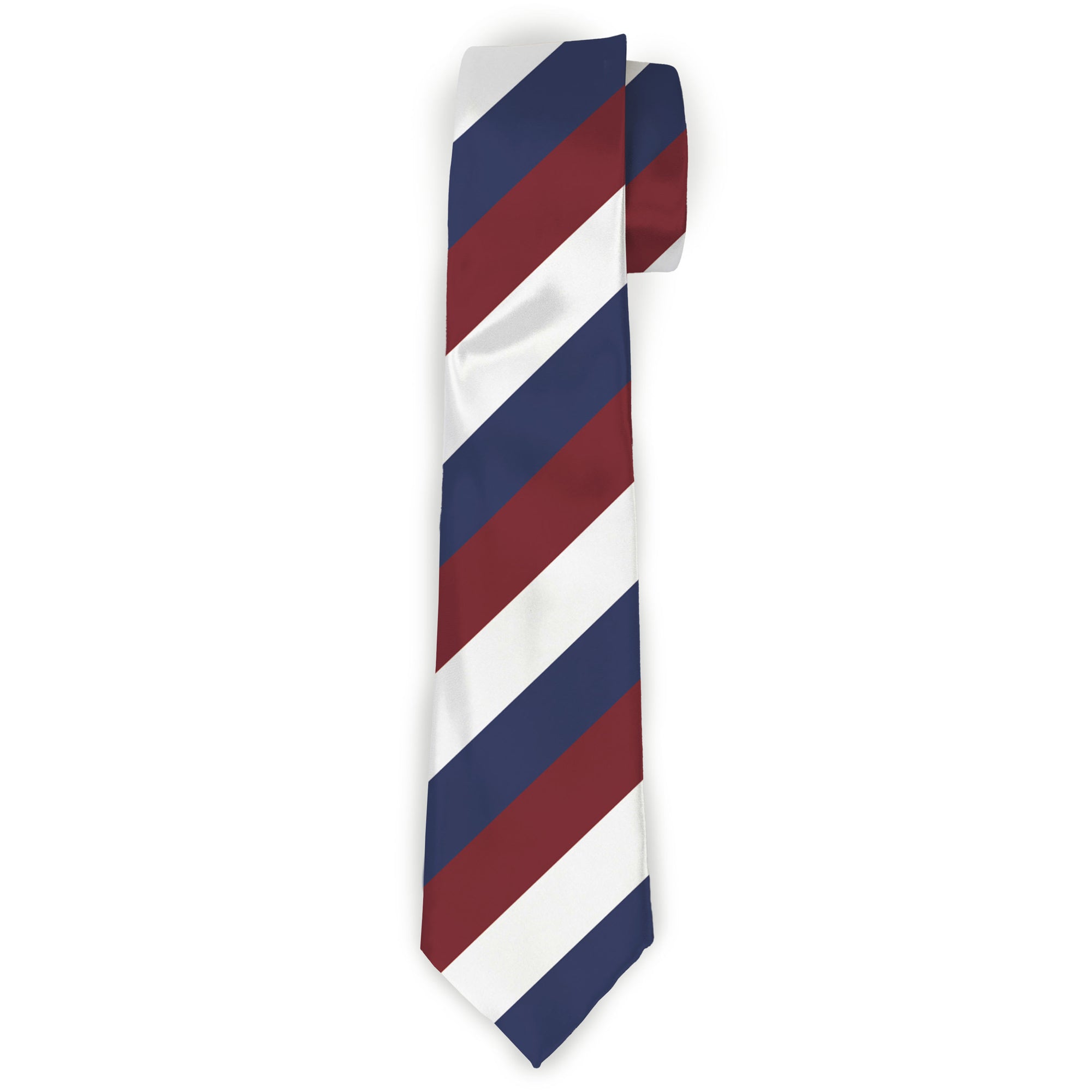 Buckle-Down Necktie - Diagonal Stripe Red/White/Navy Neckties Buckle-Down