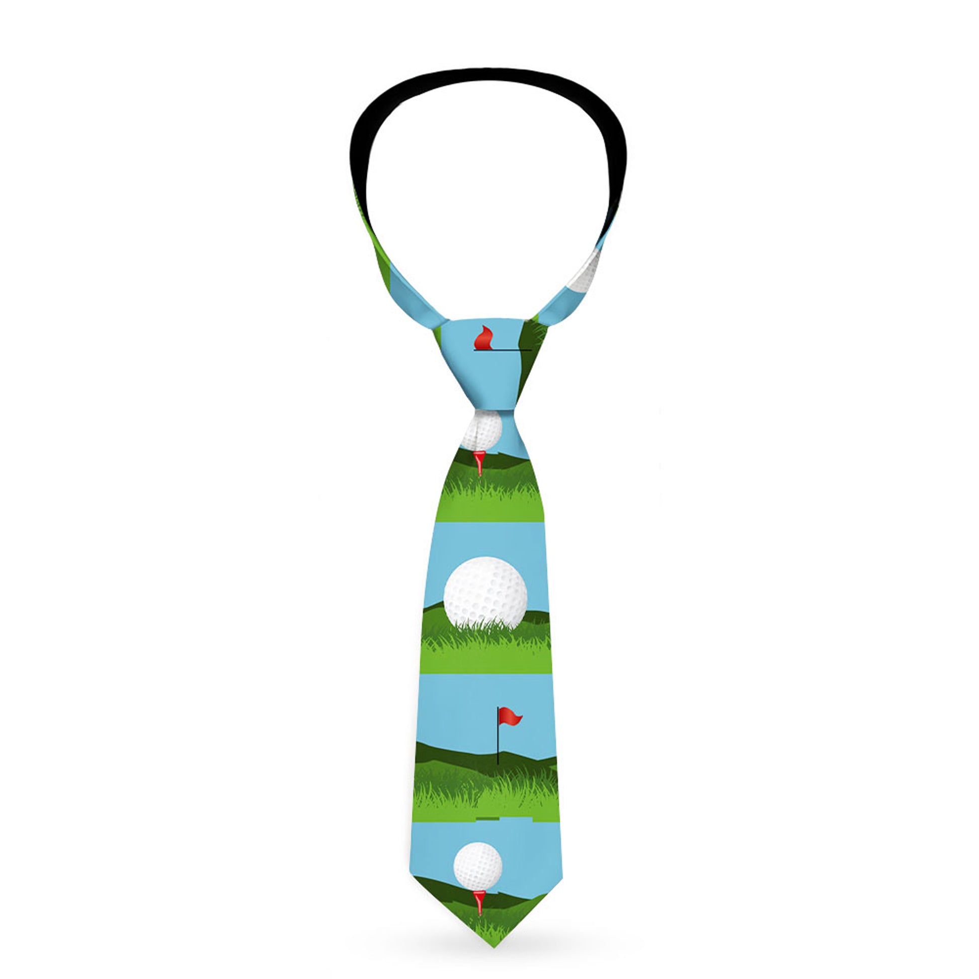Buckle-Down Necktie - Golf Course/Balls/Holes Blues/Greens Neckties Buckle-Down