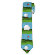 Buckle-Down Necktie - Golf Course/Balls/Holes Blues/Greens Neckties Buckle-Down