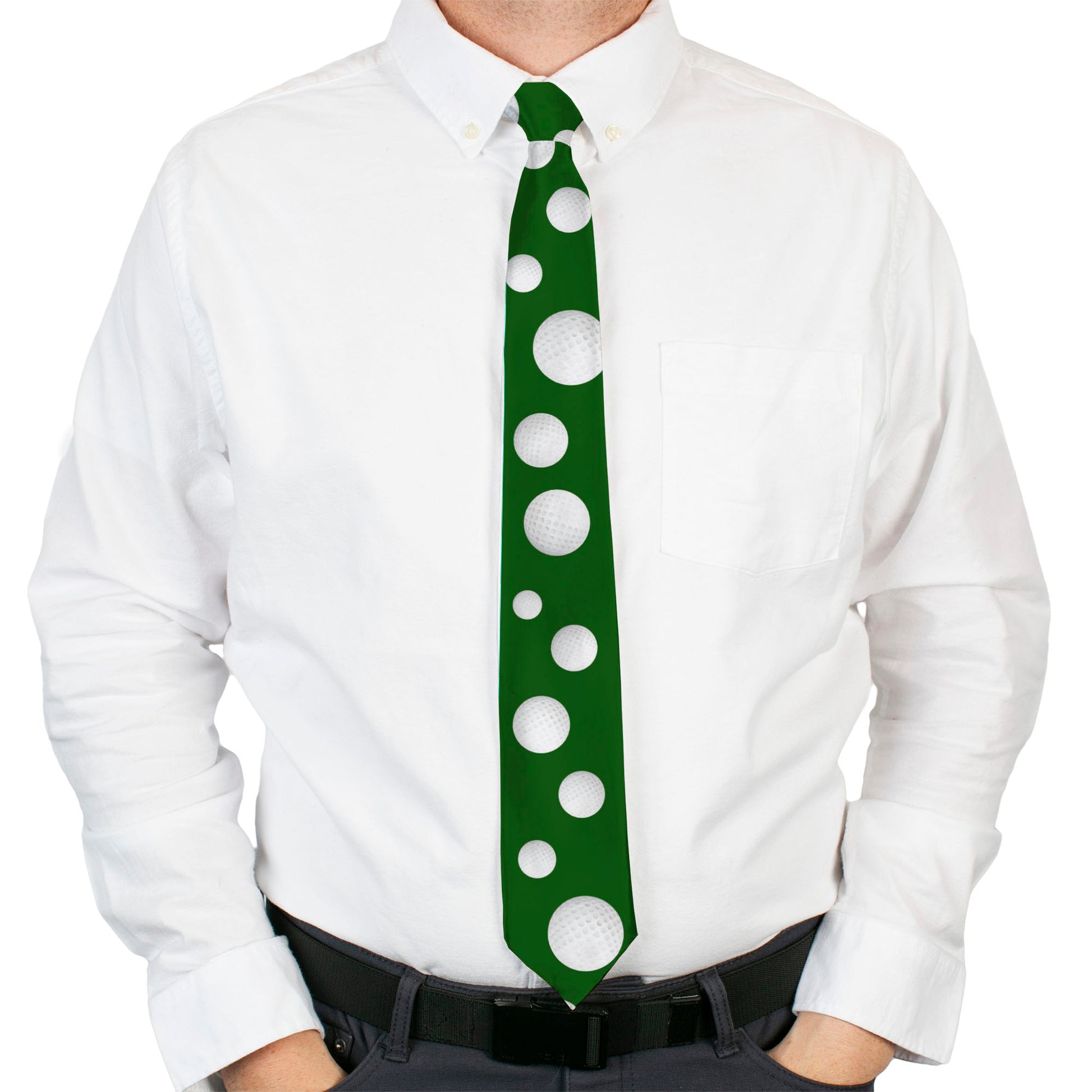 Buckle-Down Necktie - Golf Balls Green/White Neckties Buckle-Down