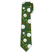 Buckle-Down Necktie - Golf Balls/Tees Scattered Green/Multi Color Neckties Buckle-Down