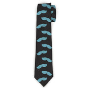 Buckle-Down Necktie - Mustaches Scattered Black/Turquoise Neckties Buckle-Down