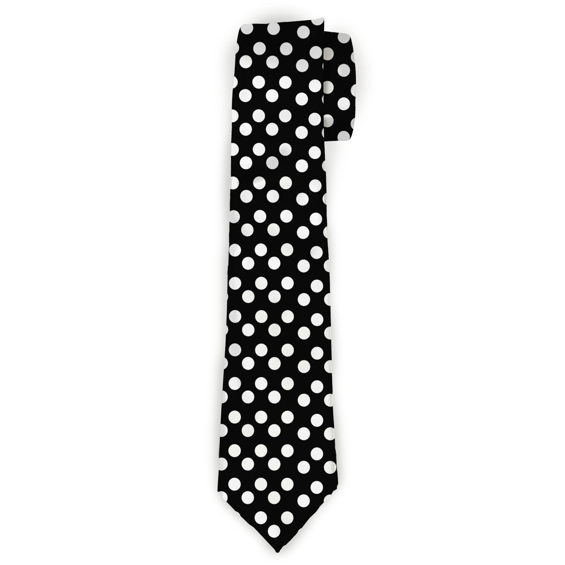 Buckle-Down Necktie - Micro Polka Dots2 Black/White Neckties Buckle-Down