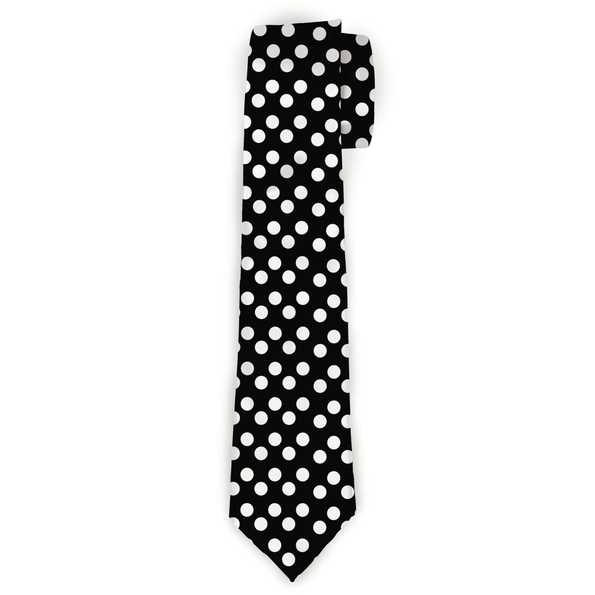 Buckle-Down Necktie - Micro Polka Dots2 Black/White Neckties Buckle-Down