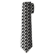 Buckle-Down Necktie - Mustache Monogram Black/Grays Neckties Buckle-Down