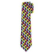 Buckle-Down Necktie - Mustache Monogram Black/Fuchsia/Turquoise/Yellow Neckties Buckle-Down