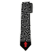 Buckle-Down Necktie - Maze Black/White/Red Neckties Buckle-Down