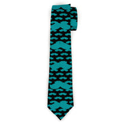 Buckle-Down Necktie - Mustaches Mini/Single Repeat Black/Turquoise Neckties Buckle-Down