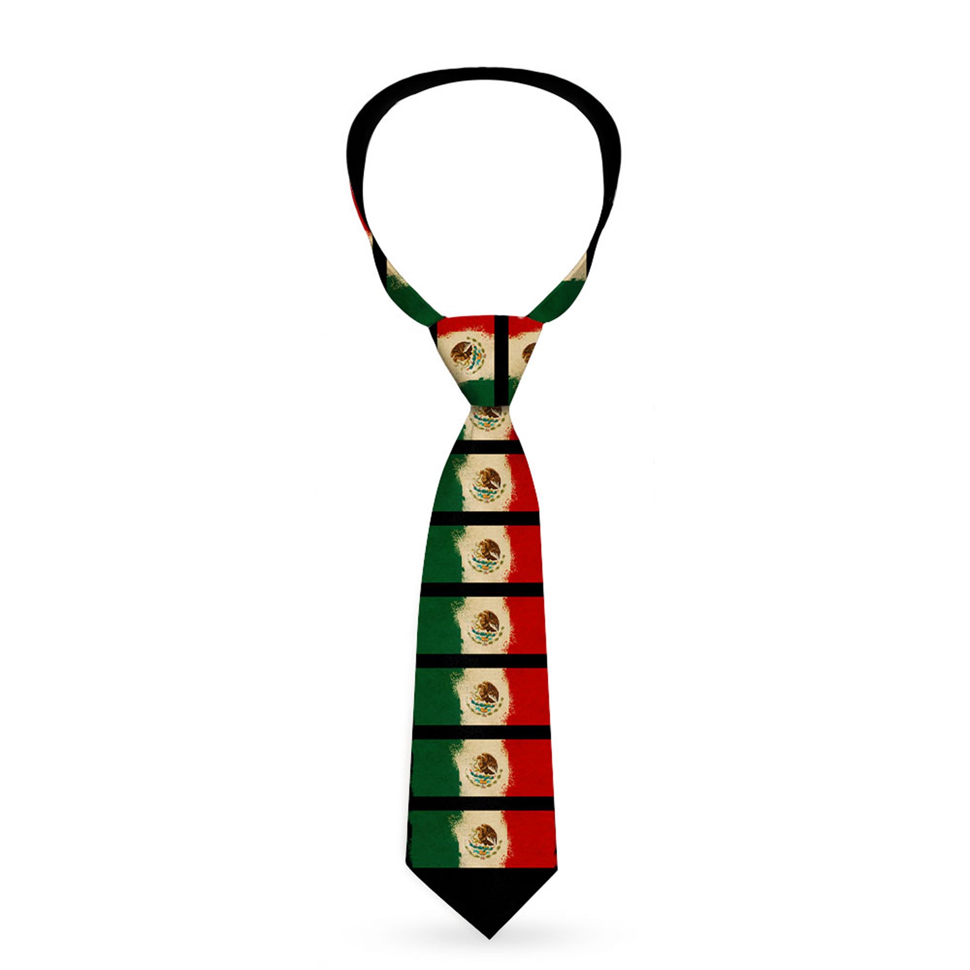 Buckle-Down Necktie - Mexico Flag Distressed Painting Neckties Buckle-Down