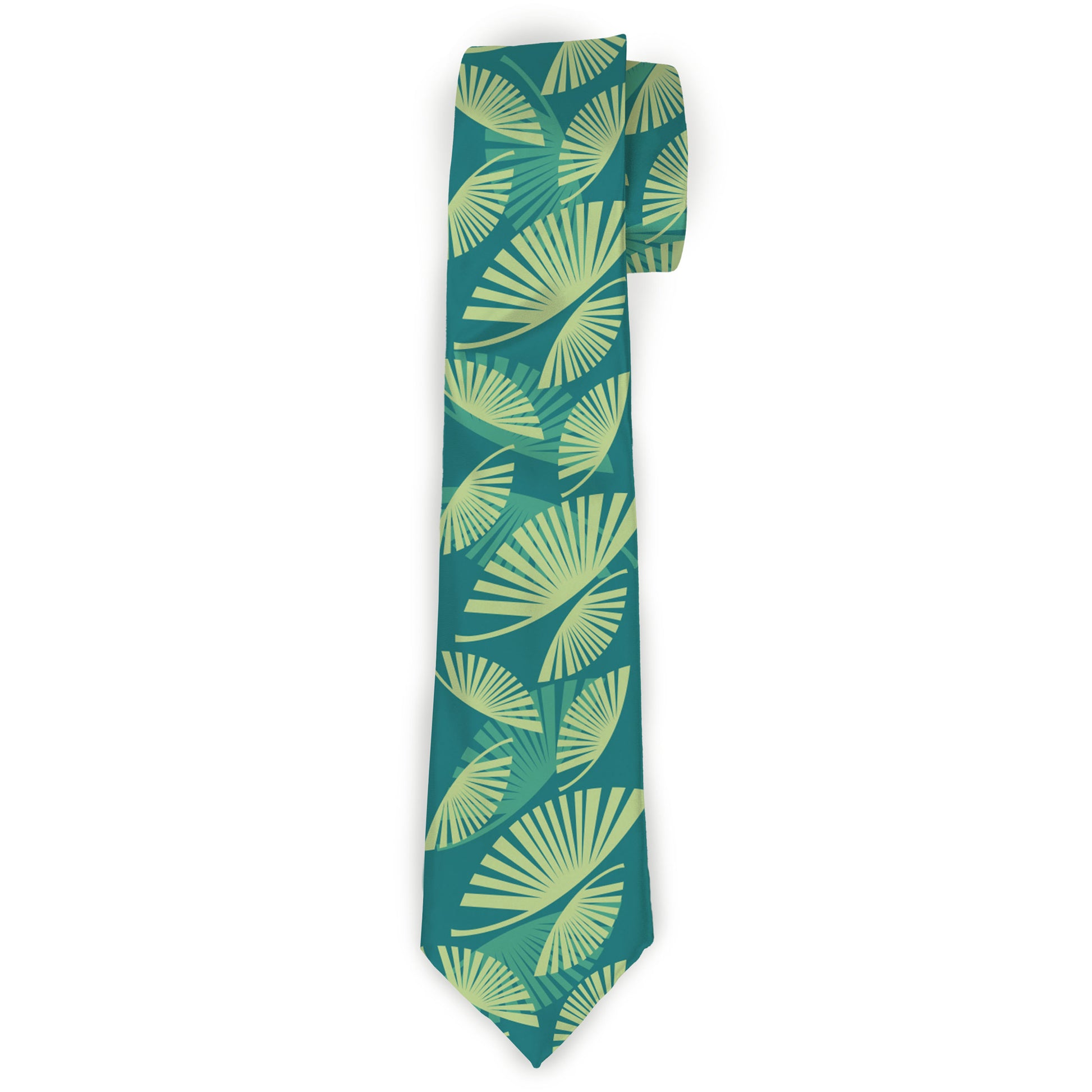 Buckle-Down Necktie - Palm Leaves Stacked Pastel Greens Neckties Buckle-Down