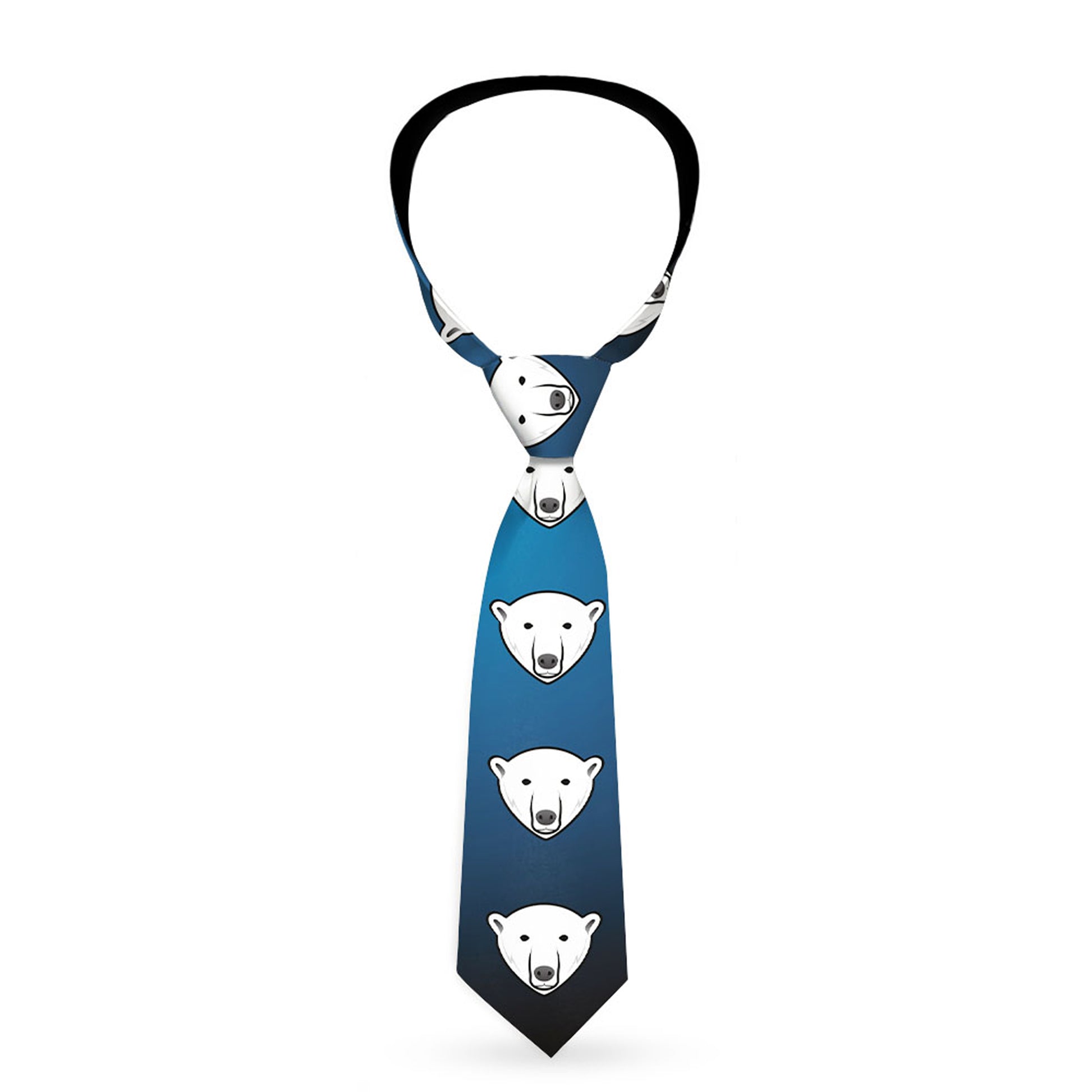Buckle-Down Necktie - Polar Bear Repeat Black/Blue Fade Neckties Buckle-Down