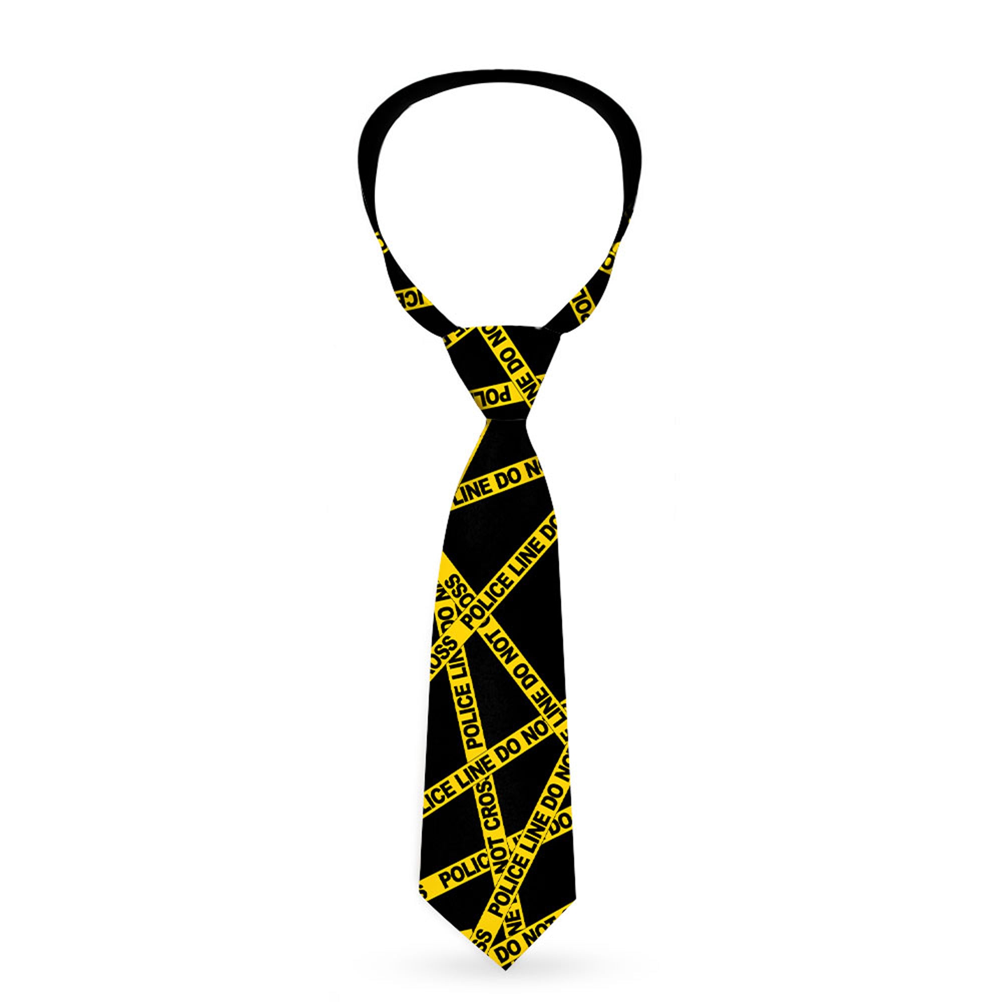 Buckle-Down Necktie - Police Line Black/Yellow Neckties Buckle-Down