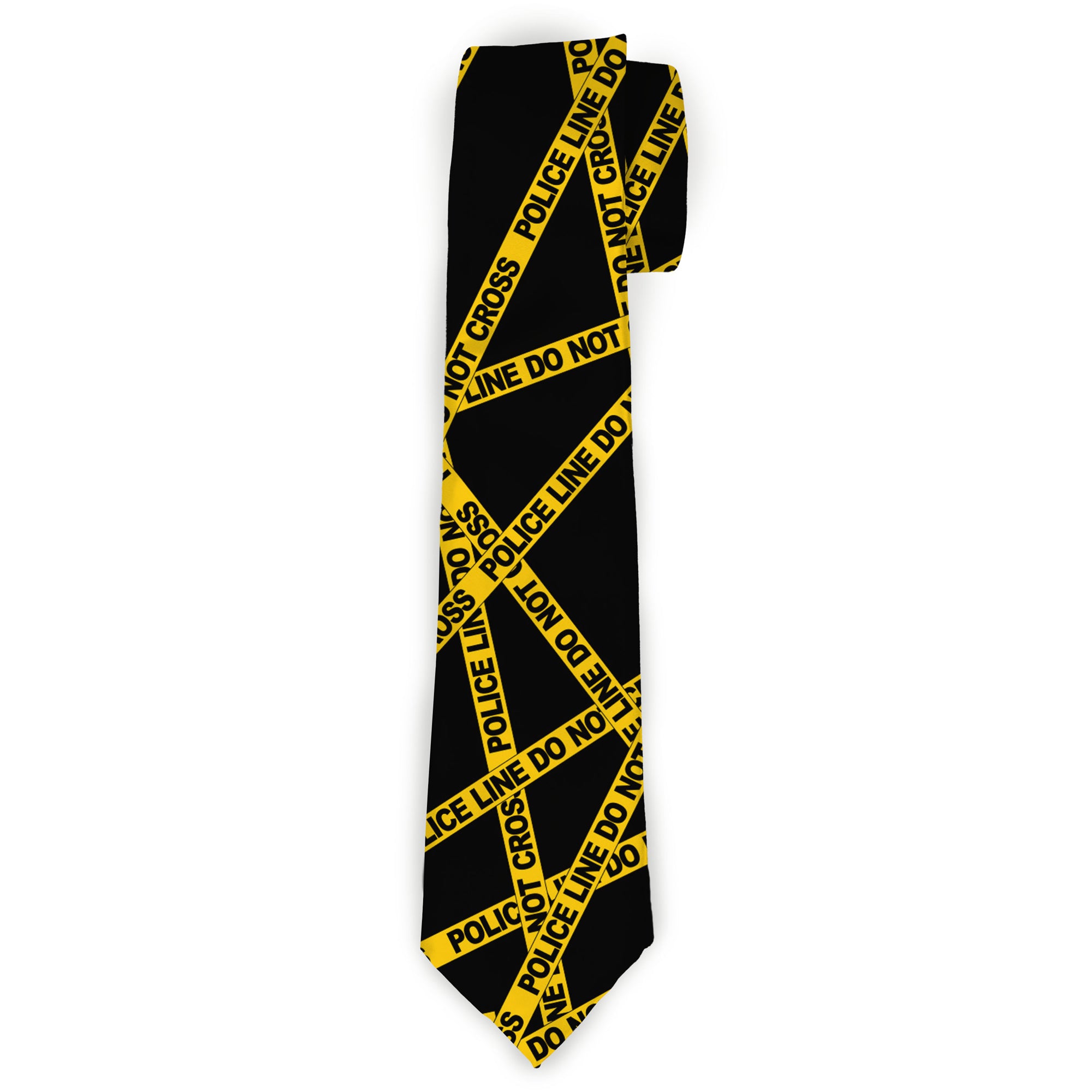 Buckle-Down Necktie - Police Line Black/Yellow Neckties Buckle-Down