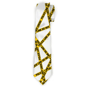 Buckle-Down Necktie - Police Line White/Yellow Neckties Buckle-Down