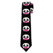 Buckle-Down Necktie - Panda Face w/Pink Mustache Neckties Buckle-Down