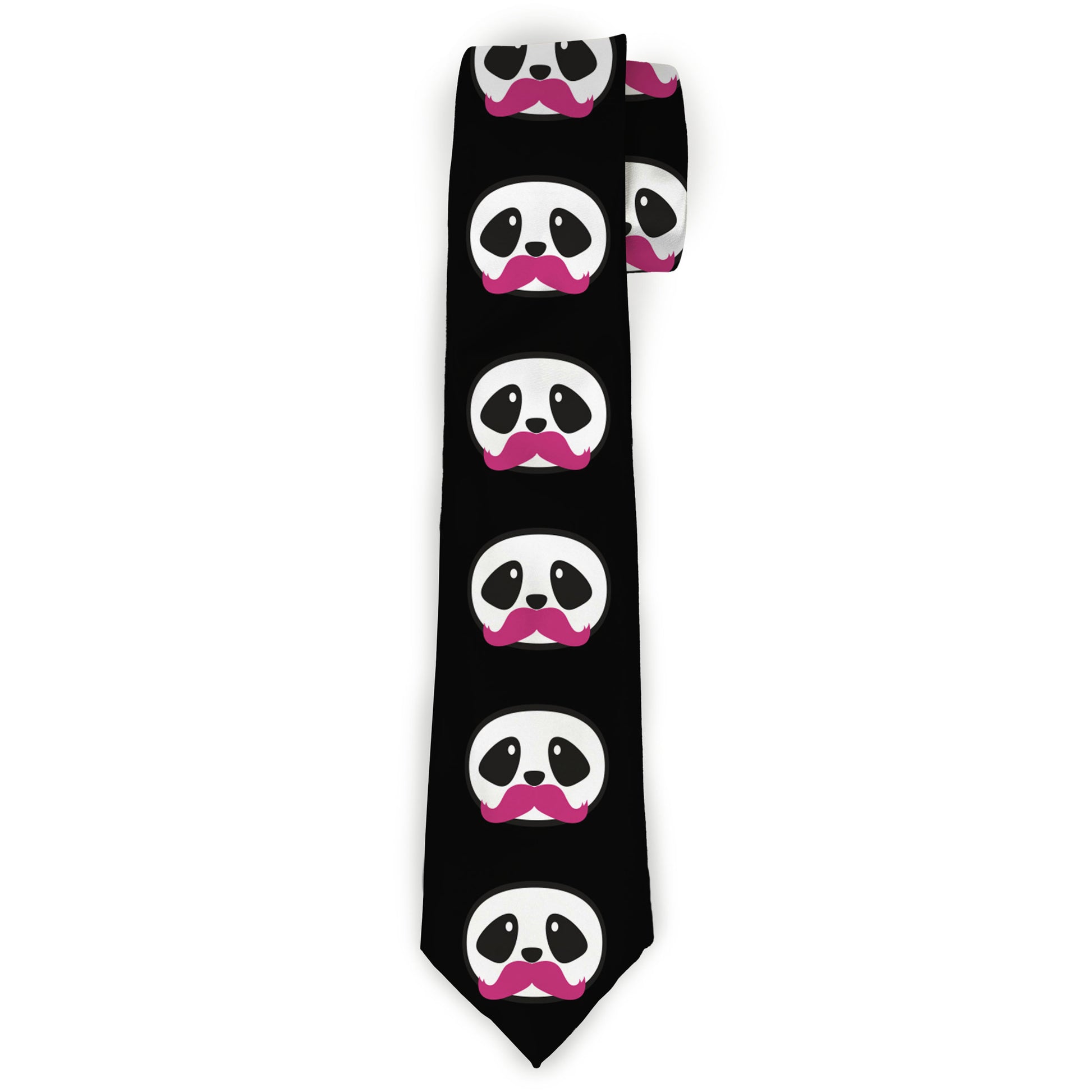 Buckle-Down Necktie - Panda Face w/Pink Mustache Neckties Buckle-Down