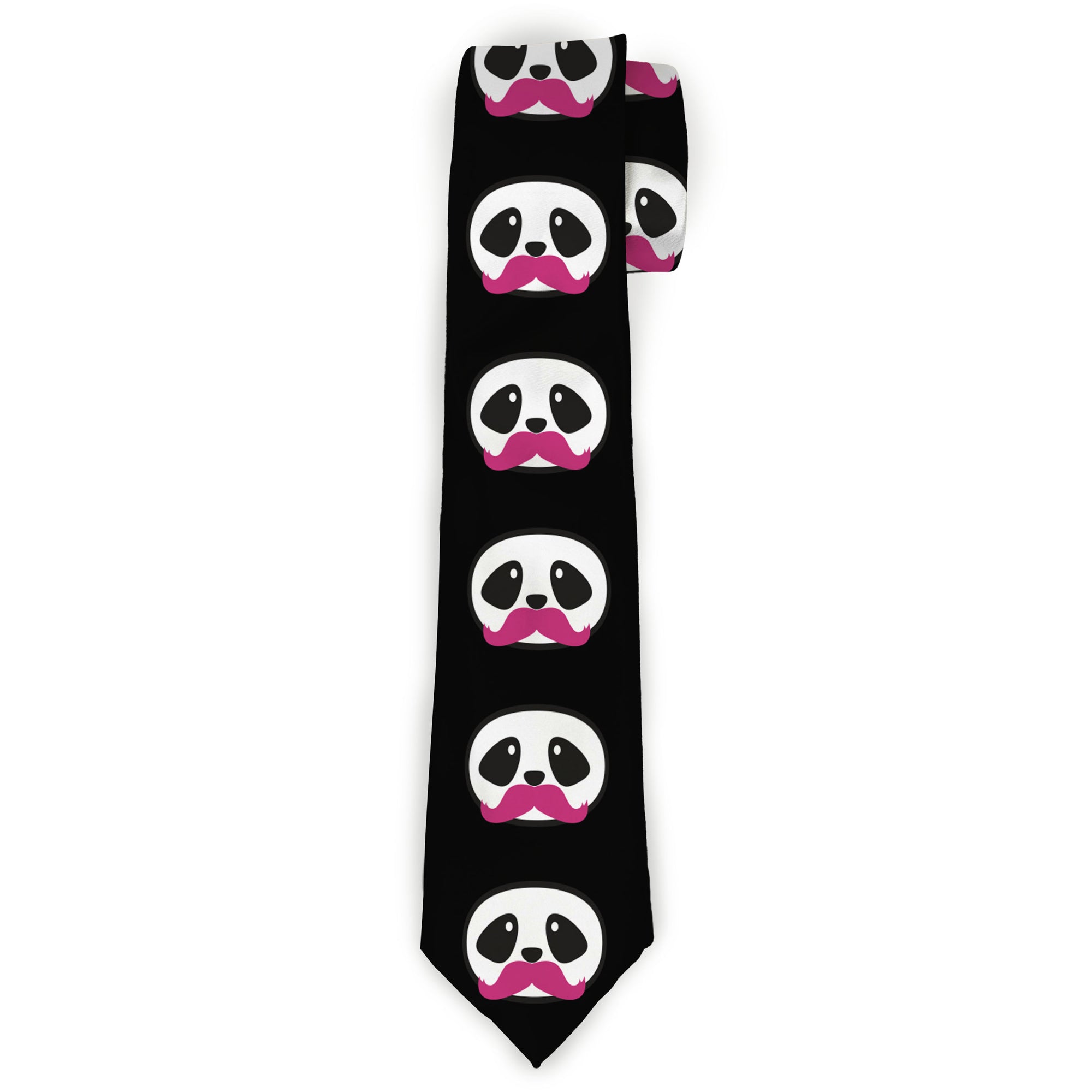 Buckle-Down Necktie - Panda Face w/Pink Mustache Neckties Buckle-Down