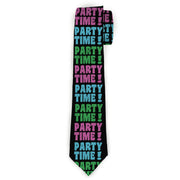 Buckle-Down Necktie - PARTY TIME! Black/Green/Turquoise/Fuchsia Neckties Buckle-Down