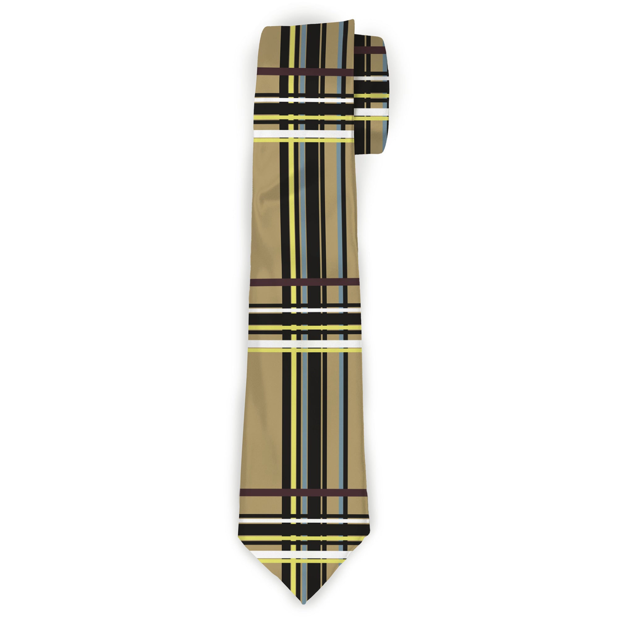 Buckle-Down Necktie - Plaid Tan Neckties Buckle-Down