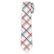 Buckle-Down Necktie - Plaid X White/Red/Turquoise/Gray Neckties Buckle-Down
