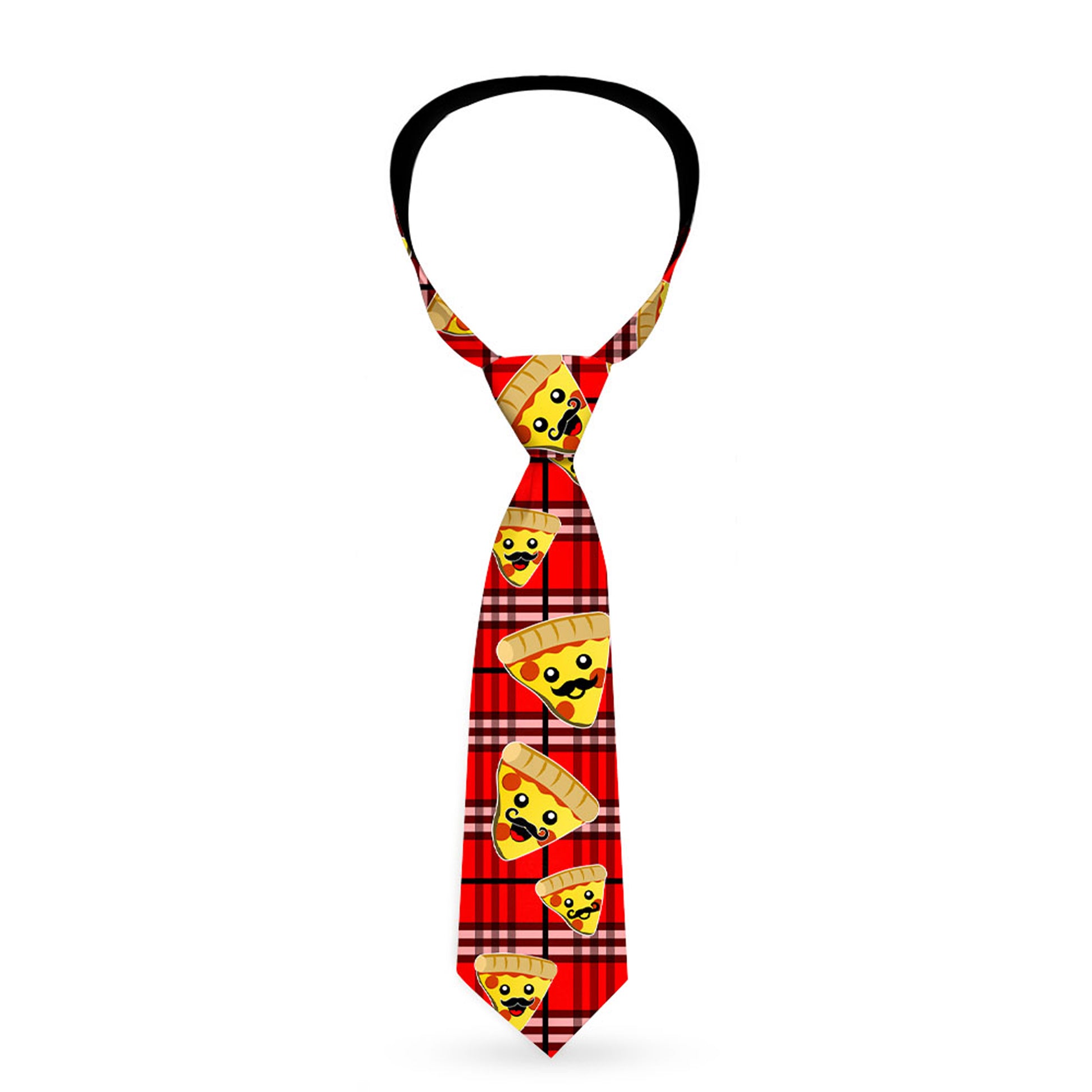 Buckle-Down Necktie - Pizza Man Plaid Red Neckties Buckle-Down