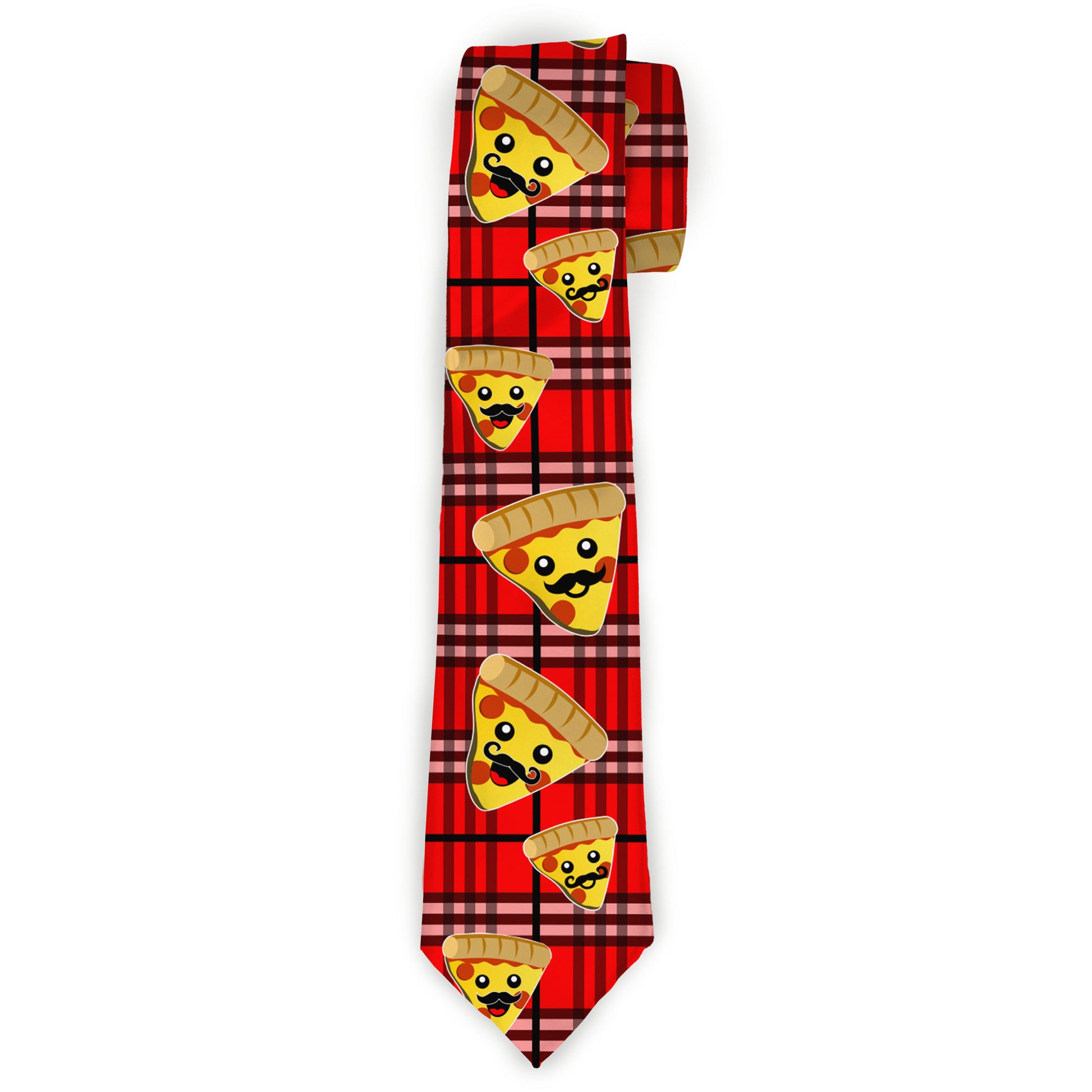 Buckle-Down Necktie - Pizza Man Plaid Red Neckties Buckle-Down