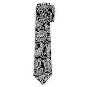 Buckle-Down Necktie - Paisley2 Black/White Neckties Buckle-Down