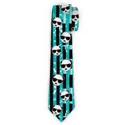 Buckle-Down Necktie - Multi Panda w/Sunglasses Stripe Turquoise/Black Neckties Buckle-Down