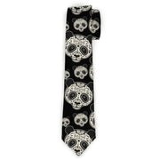 Buckle-Down Necktie - Panda Bear Sugar Skull C/U Scattered Black/Cream Neckties Buckle-Down