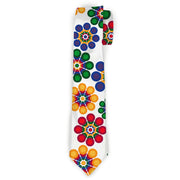 Buckle-Down Necktie - Psychedelic Daisies C/U White/Multi Color Neckties Buckle-Down