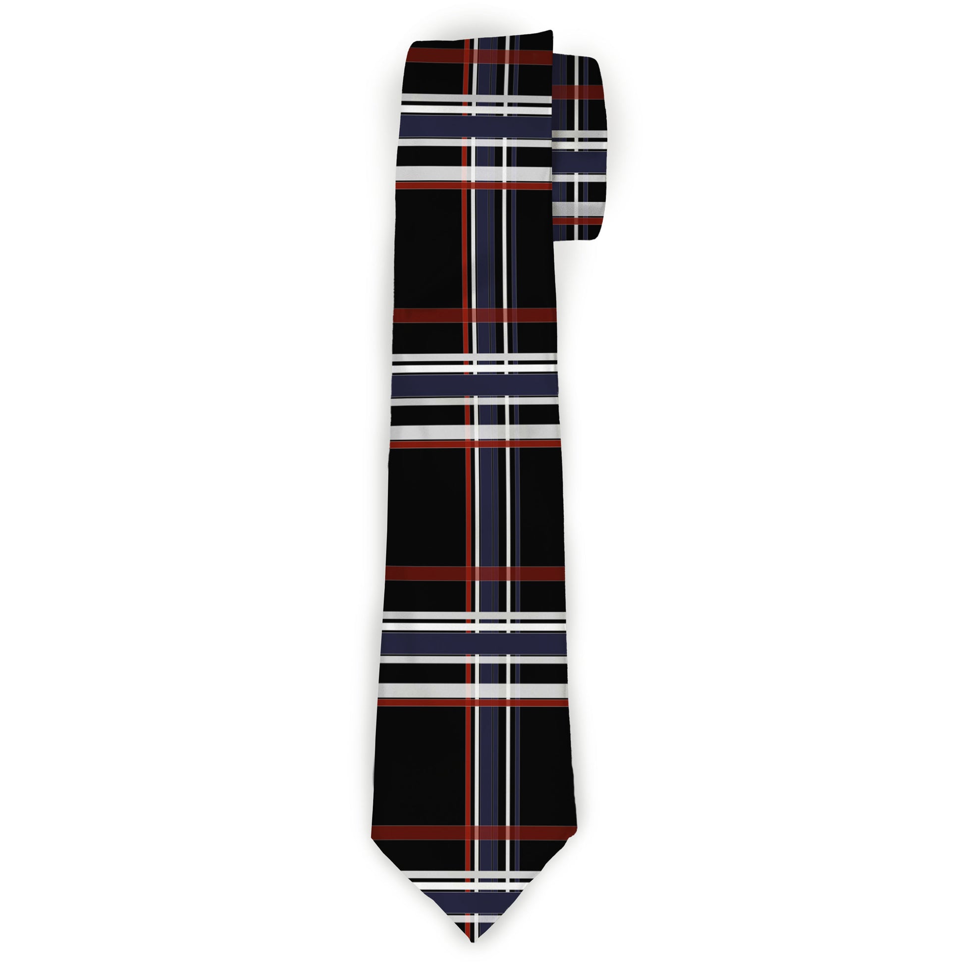 Buckle-Down Necktie - Plaid Black/Red/White/Blue Neckties Buckle-Down