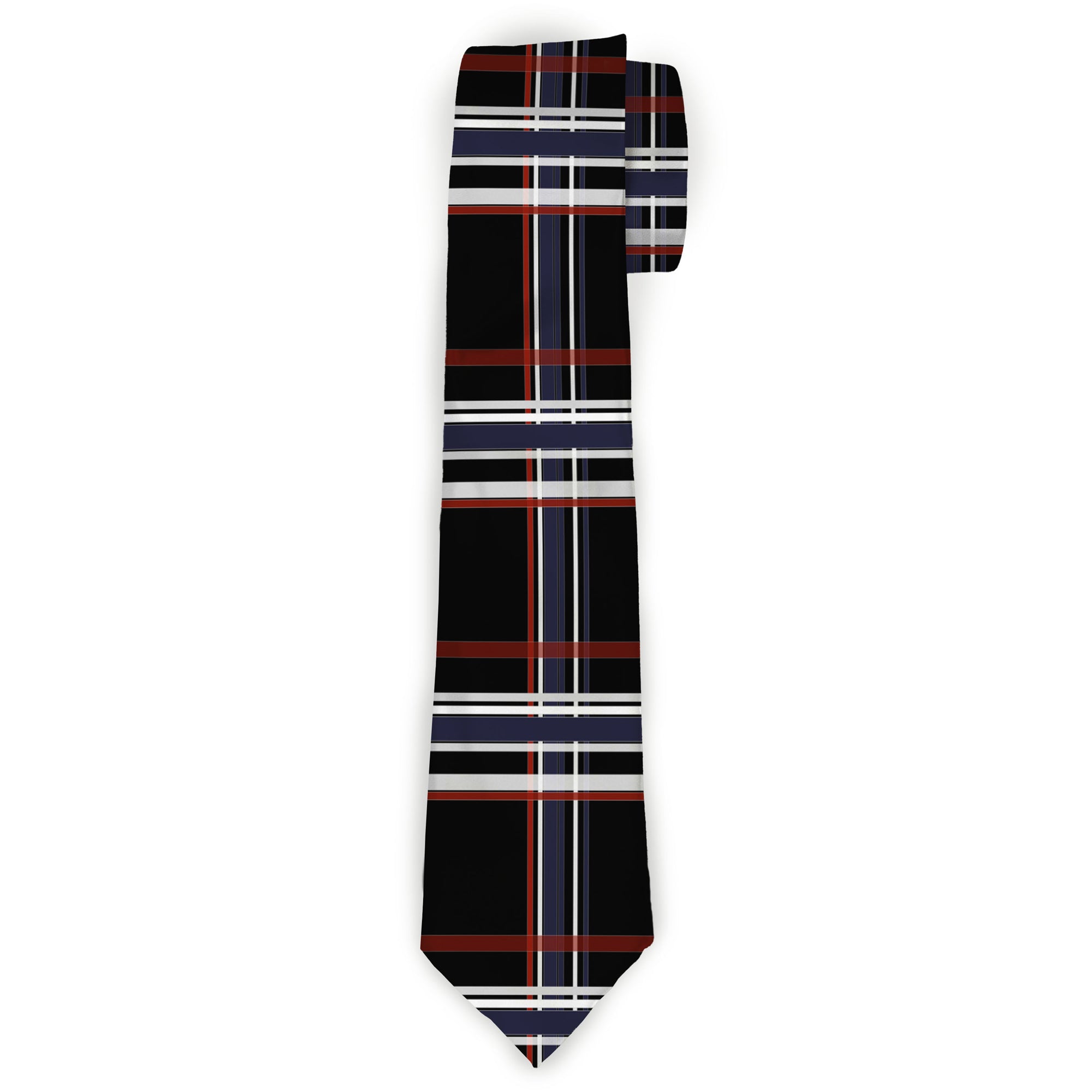Buckle-Down Necktie - Plaid Black/Red/White/Blue Neckties Buckle-Down