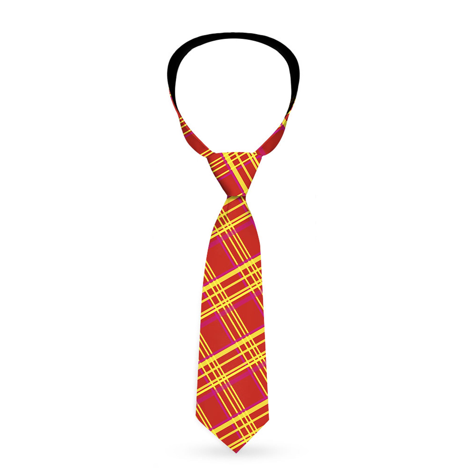 Necktie Standard - Plaid X4 Fluorescent Oranges/Pinks/Yellow Neckties Buckle-Down