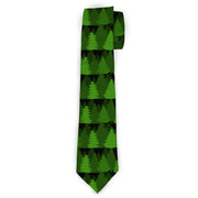 Buckle-Down Necktie - Pine Tree Silhouettes Black/Greens Neckties Buckle-Down