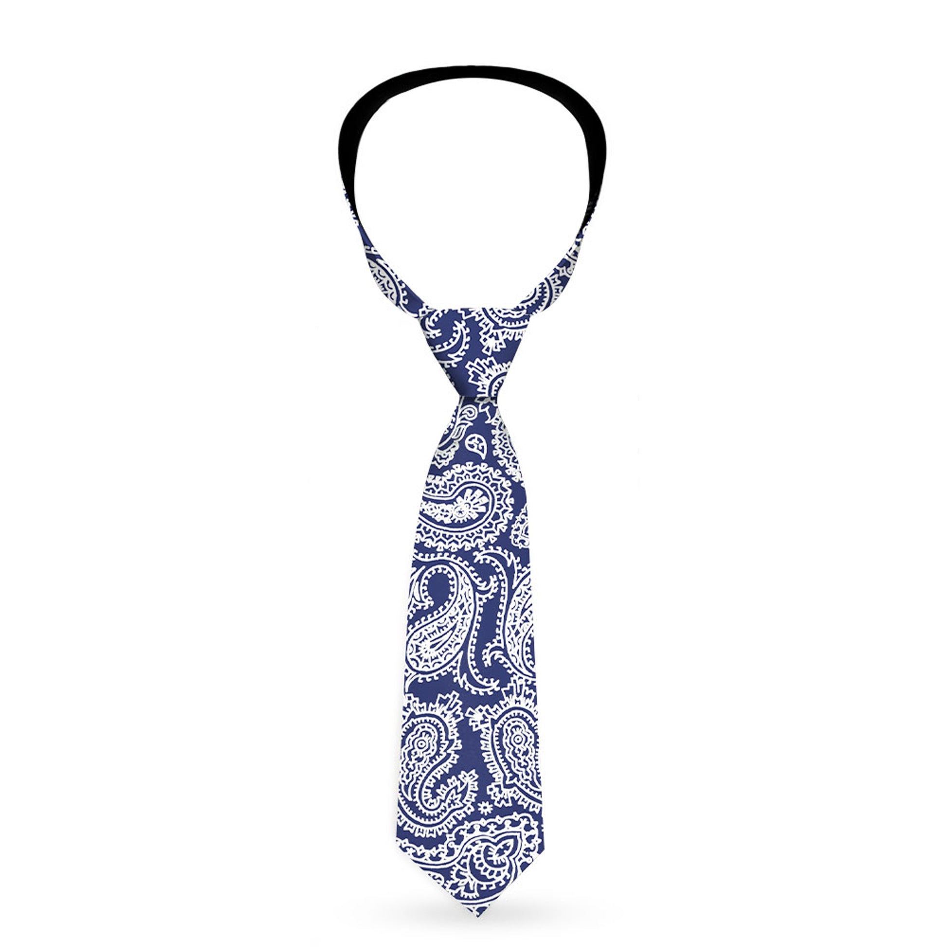 Buckle-Down Necktie - Paisley Blue/White Neckties Buckle-Down