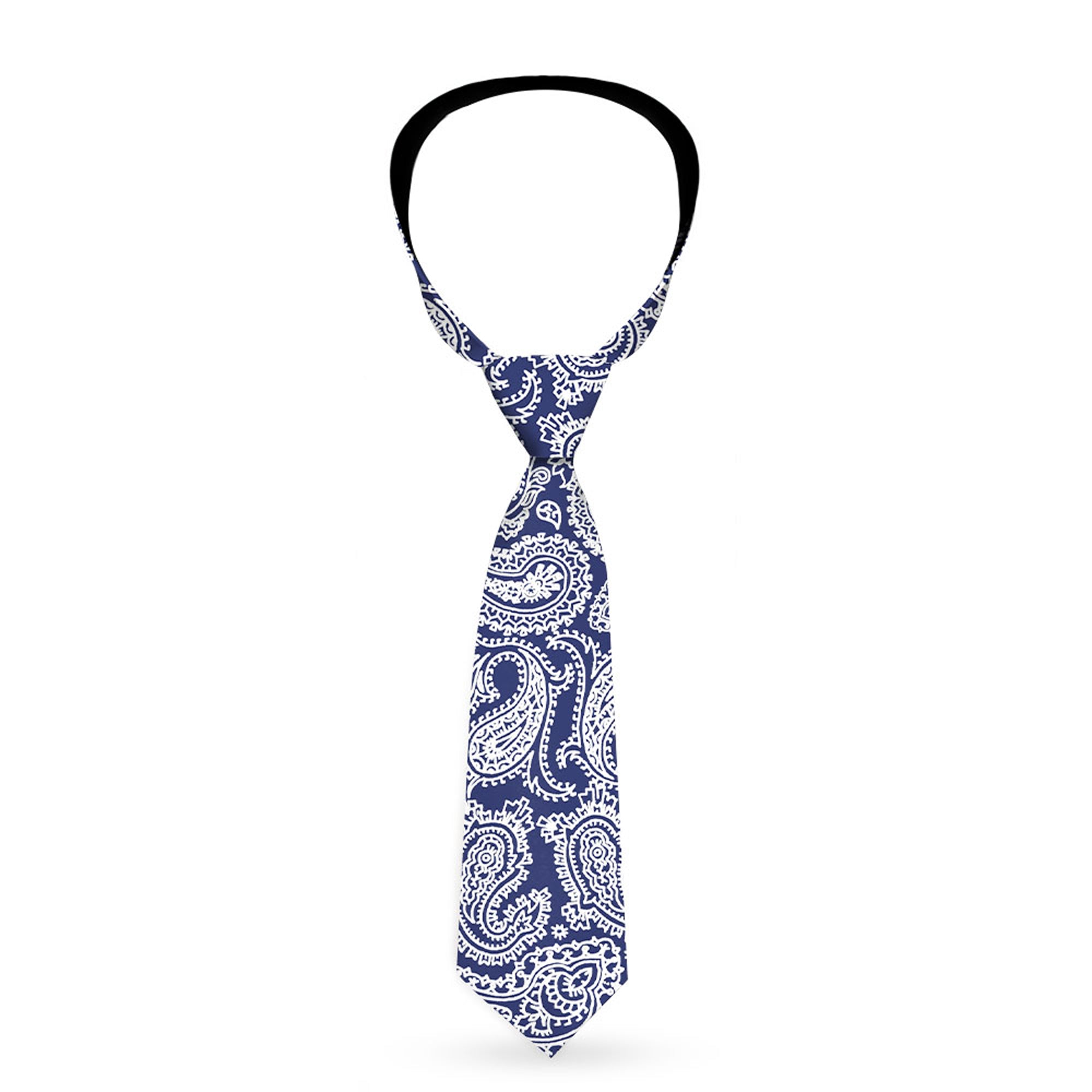 Buckle-Down Necktie - Paisley Blue/White Neckties Buckle-Down