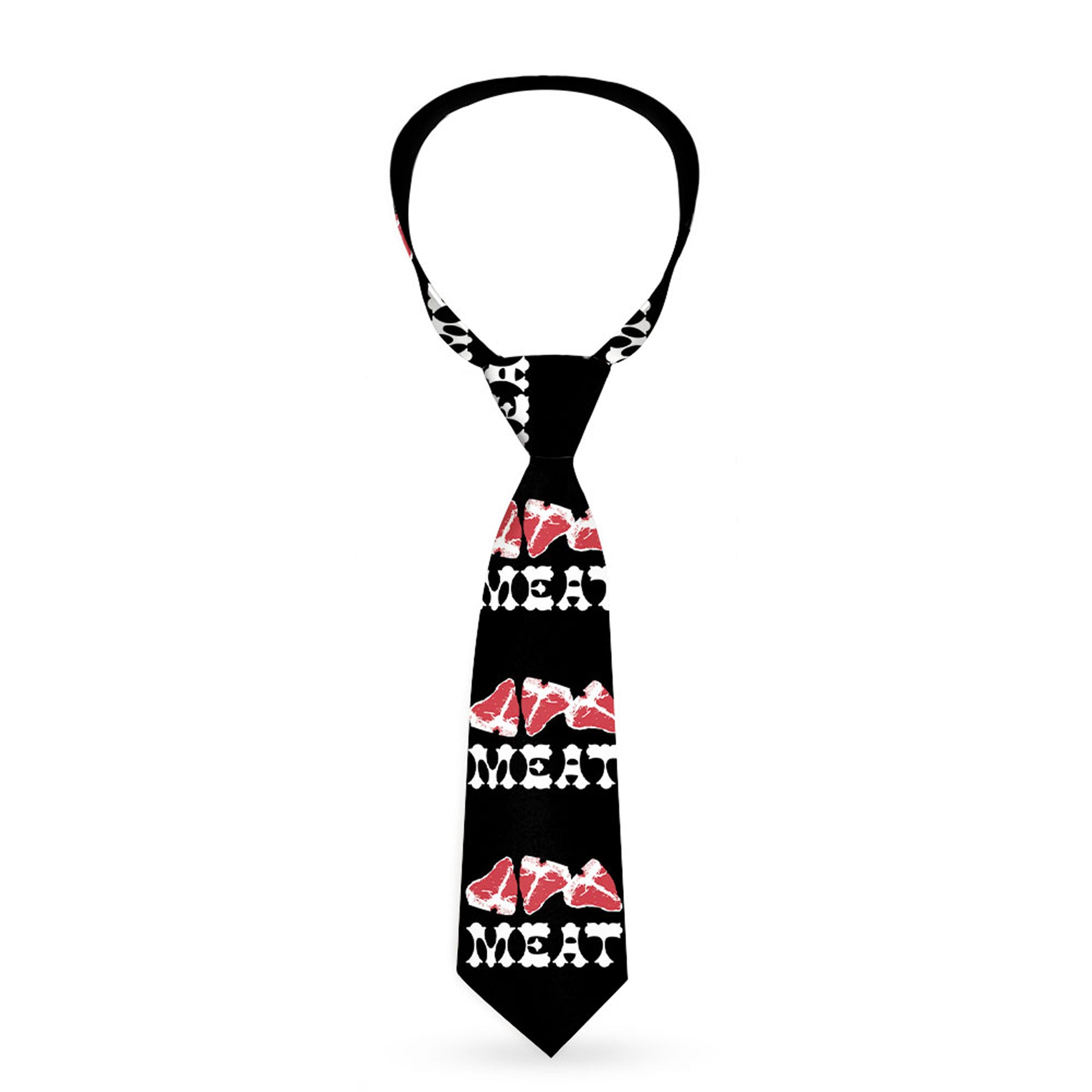 Buckle-Down Necktie - Steaks w/MEAT Text Neckties Buckle-Down