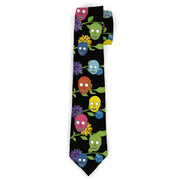 Buckle-Down Necktie - Skulls & Flowers Black/Multi Color Neckties Buckle-Down