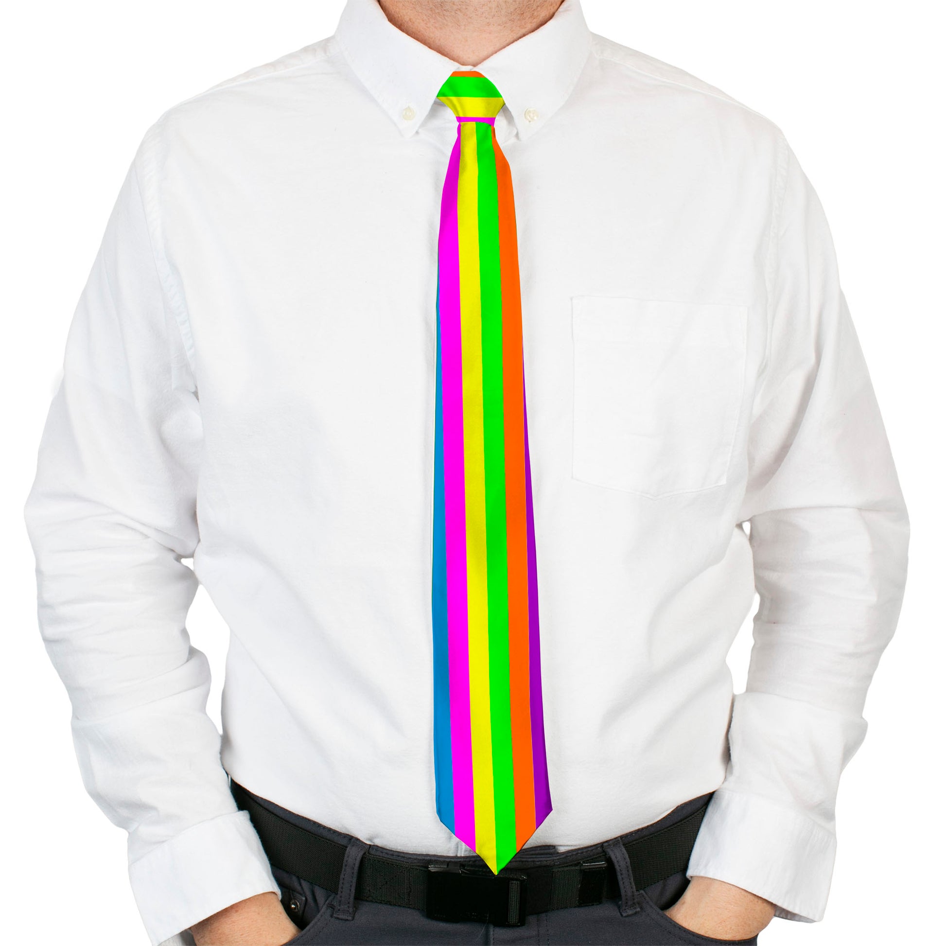 Buckle-Down Necktie - Stripes Purple/Orange/Green/Yellow/Pink/Blue Neckties Buckle-Down