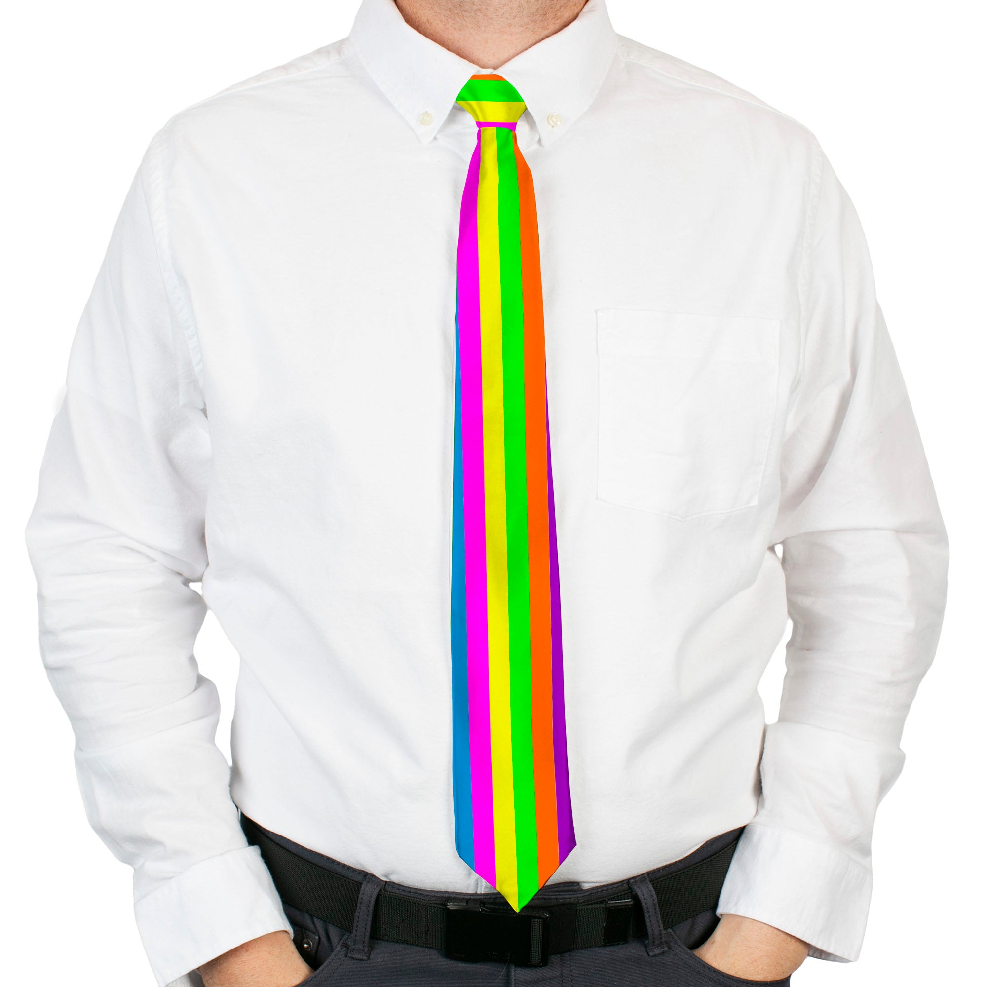 Buckle-Down Necktie - Stripes Purple/Orange/Green/Yellow/Pink/Blue Neckties Buckle-Down