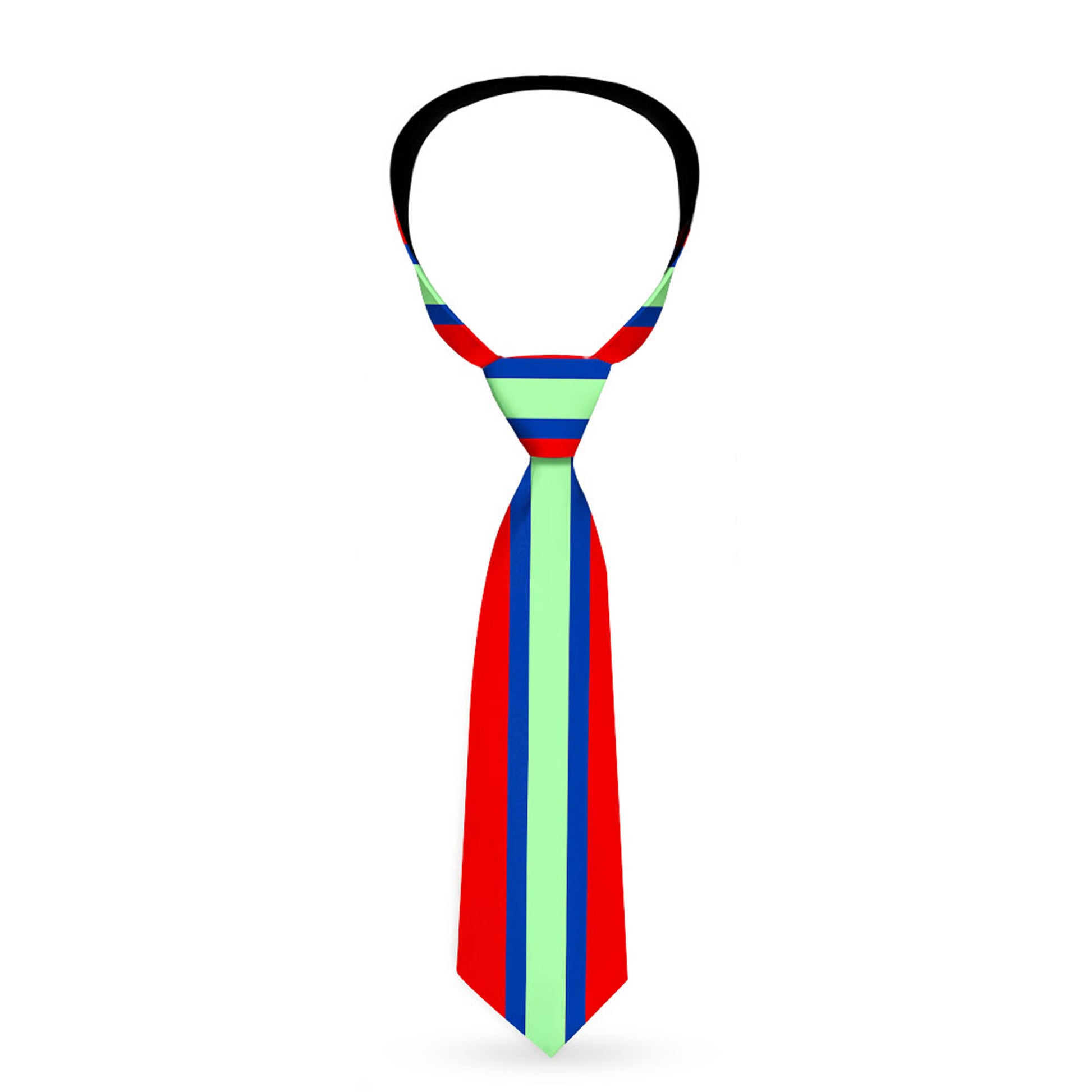 Buckle-Down Necktie - Stripes Red/Blue/Green Neckties Buckle-Down