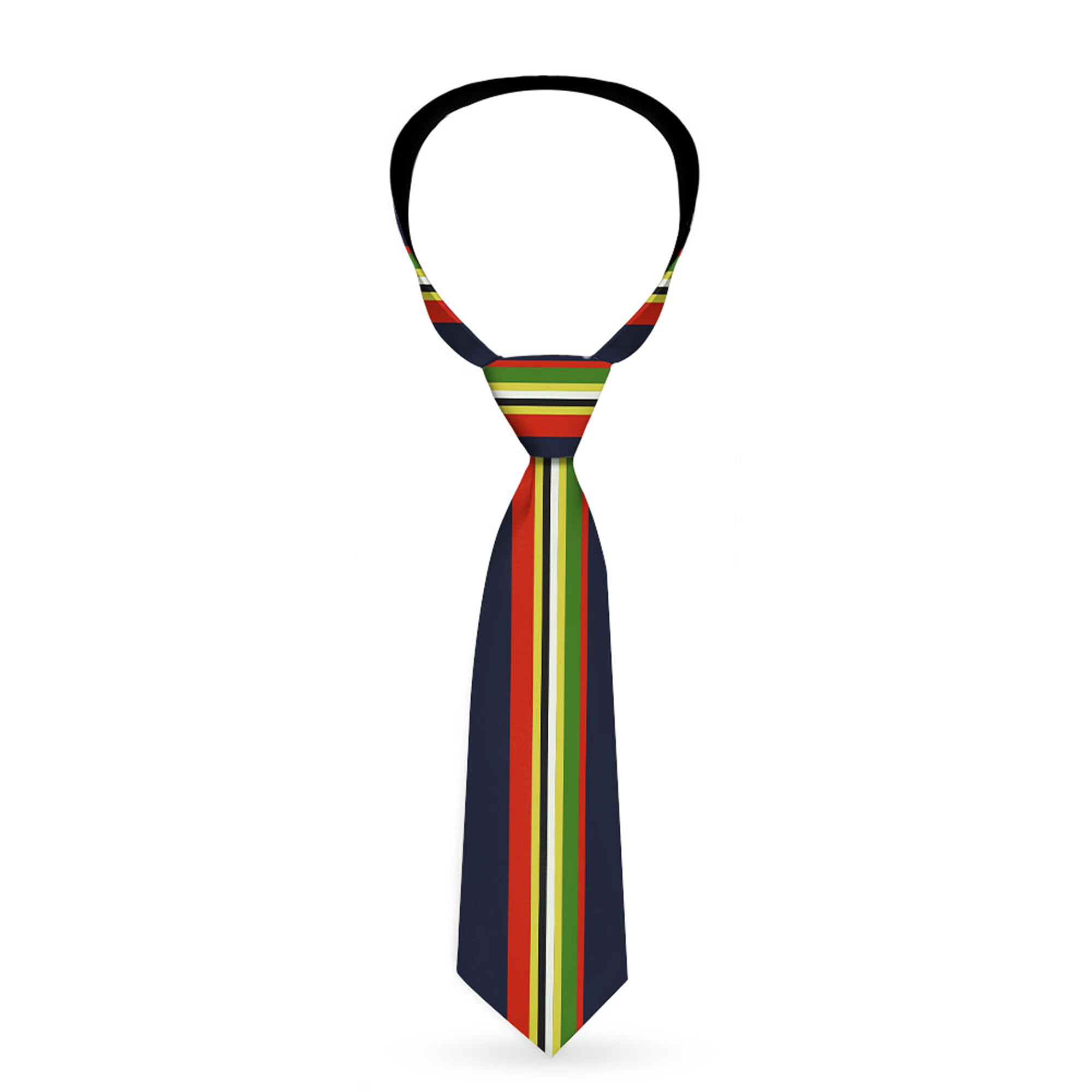 Buckle-Down Necktie - Stripes Navy/Red/Yellow/Black/White/Green Neckties Buckle-Down
