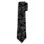 Buckle-Down Necktie - Skulls Stacked Weathered Black/Gray Neckties Buckle-Down