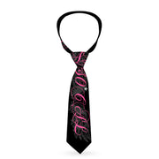 Buckle-Down Necktie - SO CAL Script/Wings Black/Gray/Pink Neckties Buckle-Down