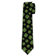 Buckle-Down Necktie - St. Pat's Clovers Scattered Black/Green Neckties Buckle-Down