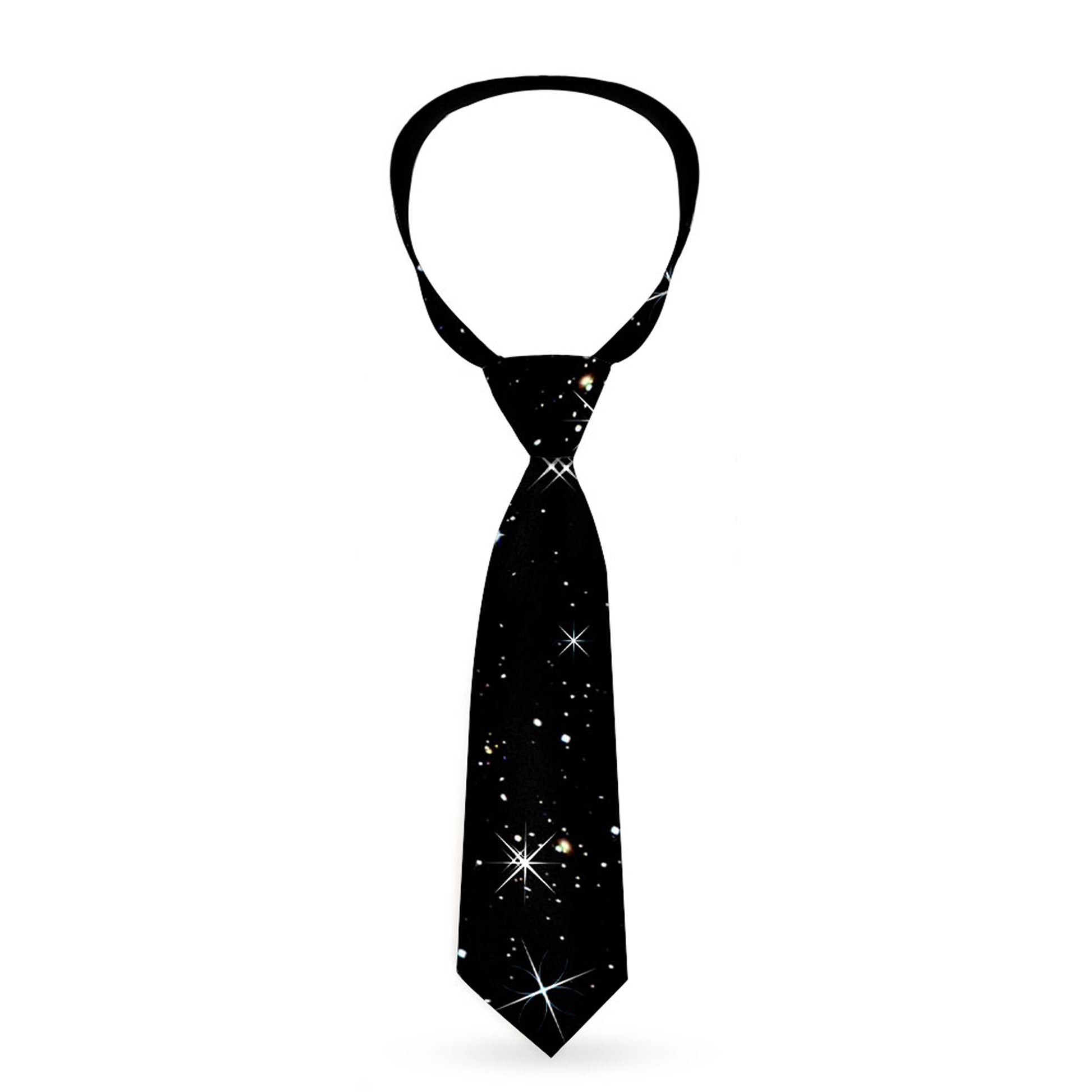 Buckle-Down Necktie - Shining Stars Black/White Neckties Buckle-Down