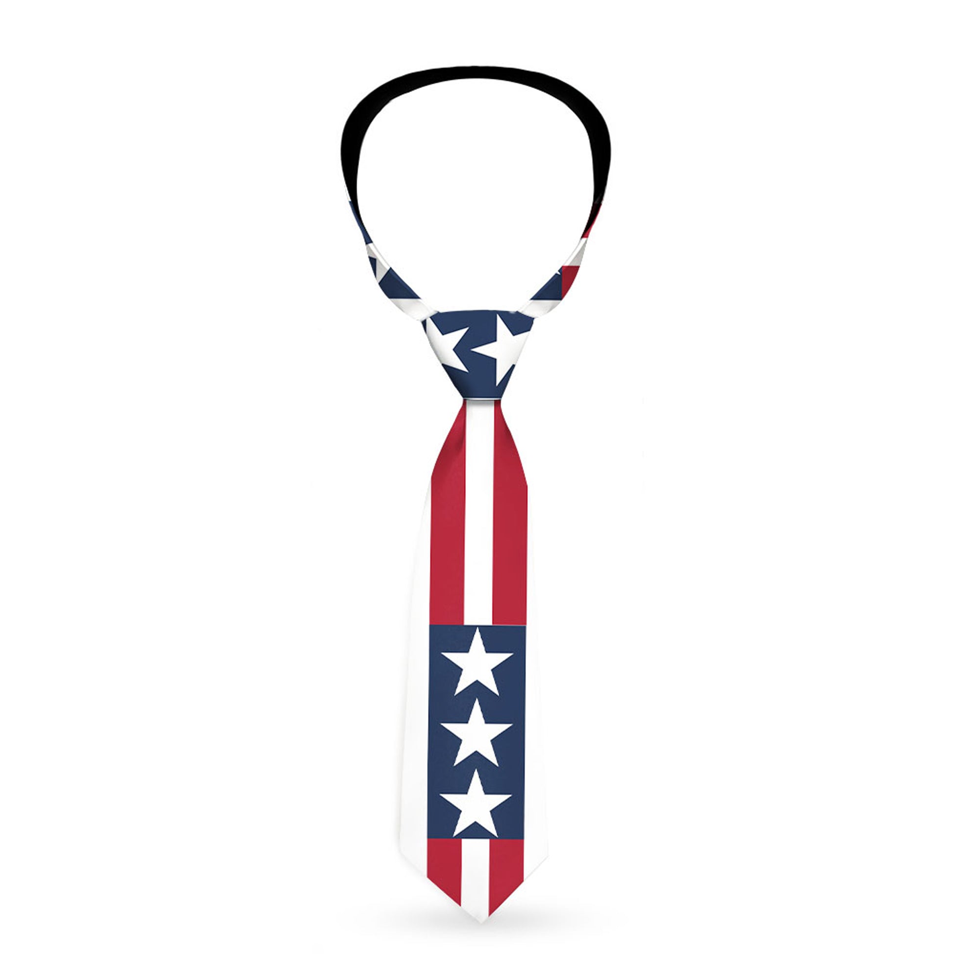 Buckle-Down Necktie - Stars & Stripes Blue/White/Red/White Neckties Buckle-Down