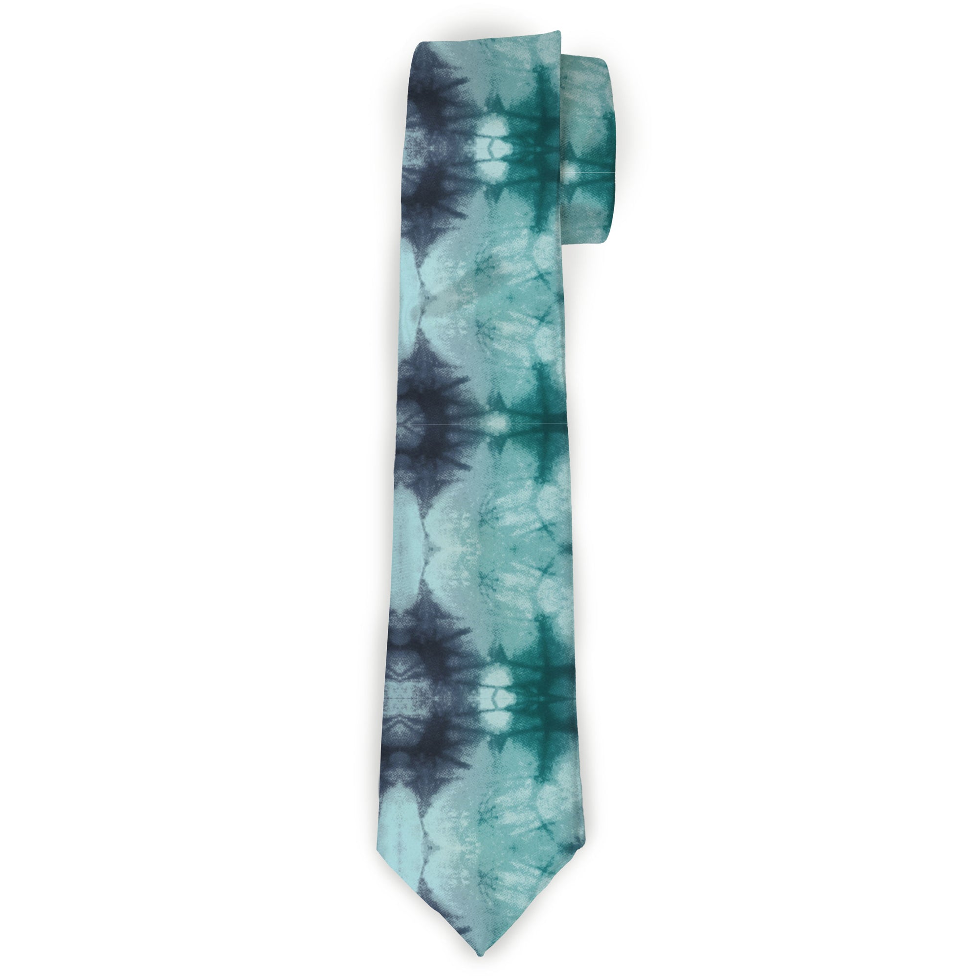 Buckle-Down Necktie - Tie Dye Reflection Turquoise Blues Neckties Buckle-Down