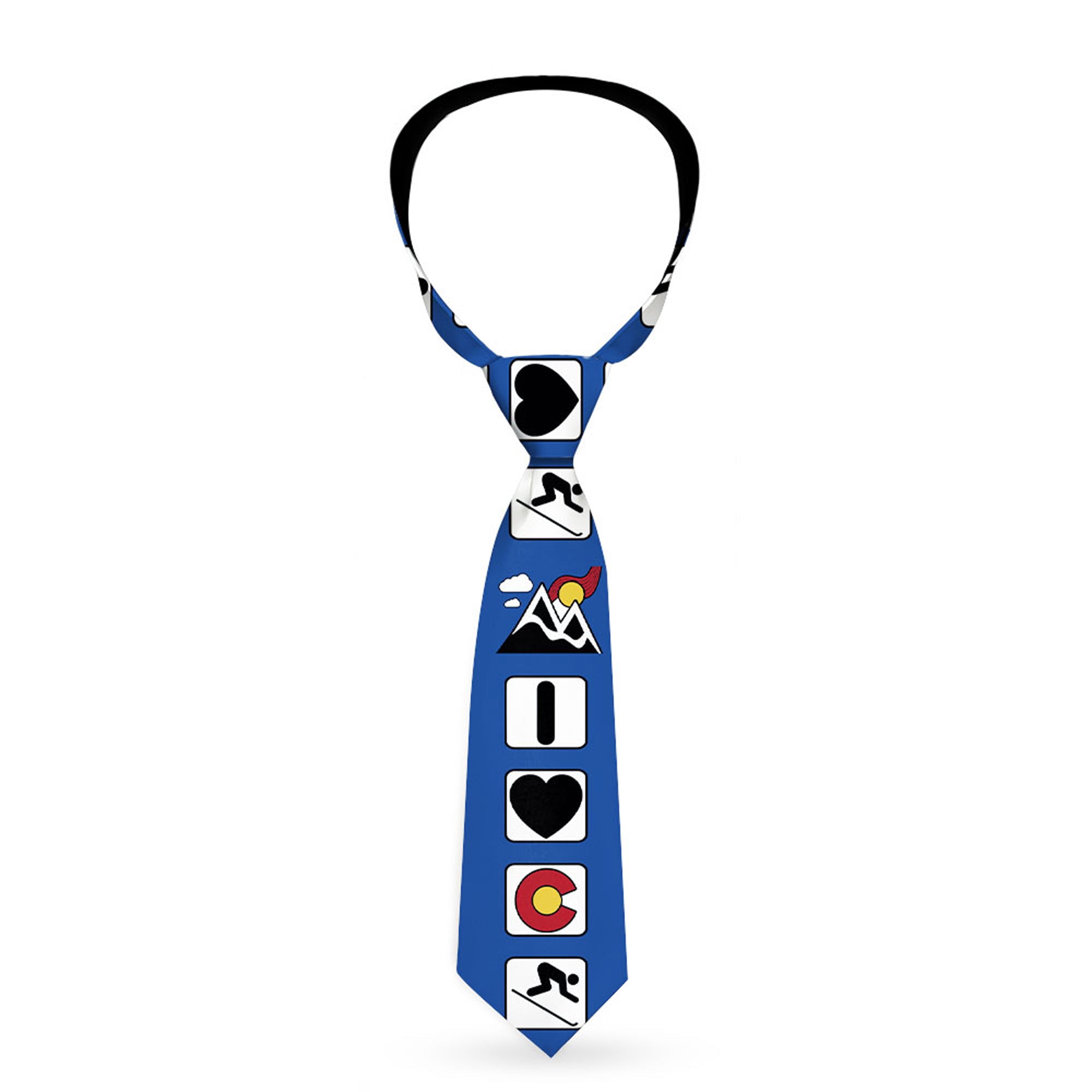 Buckle-Down Necktie - I HEART COLORADO SKIING Logos/Mountain Neckties Buckle-Down